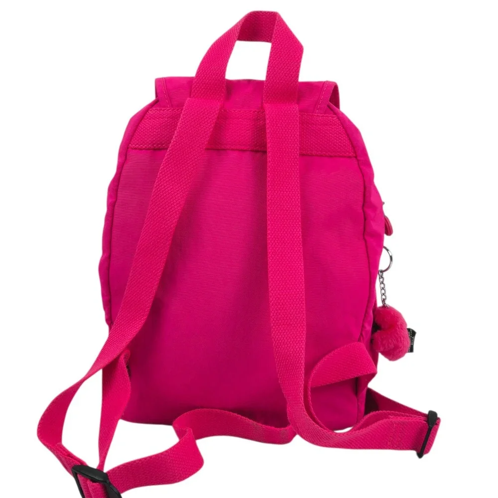 Kipling Firefly N Backpack or Shoulder Bag Hot Pink Furry Monkey Ella 1218